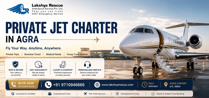 Luxury private jet charter service for worldwide travel by Lakshya Rescue offering safe, fast, and comfortable global air charter flights.